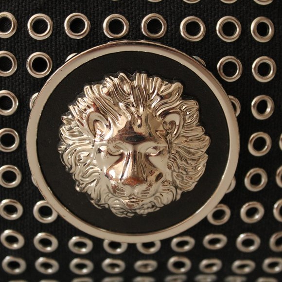 Versus Versace Lion Head Stud Canvas Backpack - Picture 6 of 16